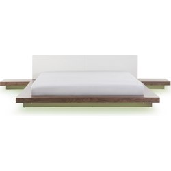 Beliani ZEN - Tweepersoonsbed met LED-verlichting-Lichte houtkleur-MDF