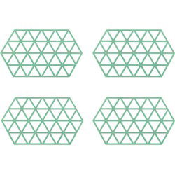 Krumble Siliconen pannenonderzetter Hexagon lang - Groen - Set van 4