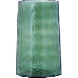 PTMD Windlicht Pernella - 17x17x27 cm - Glas - Groen