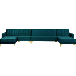 Beliani ABERDEEN - Modulaire Sofa-Groen-Fluweel