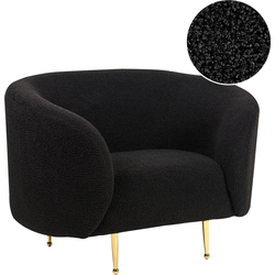 Beliani LOEN - Fauteuil-Zwart-Bouclé