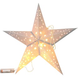 Zilveren decoratie kerstster met verlichting 40 cm - Kerststerren