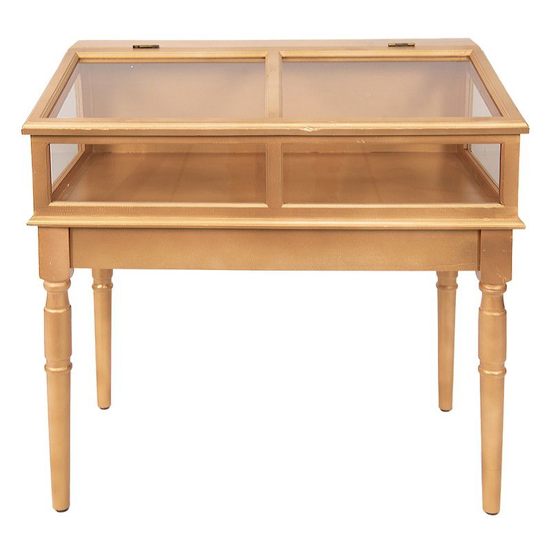 Clayre & Eef Vitrinekast 80x46x85 cm Goudkleurig Hout - 