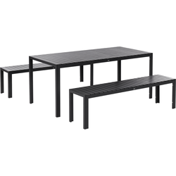 NARDO  - Tuinset voor 6 - Zwart/Zwart - Kunsthout