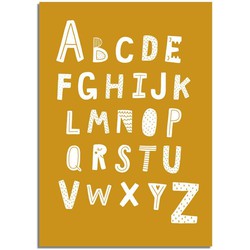 ABC poster - Alfabet poster - Mosterd geel
