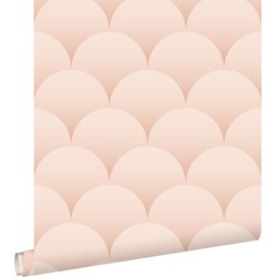 ESTAhome behang art deco motief zacht roze - 50 x 900 cm - 139465