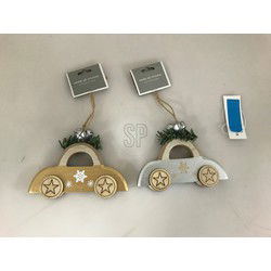 Auto Hangdeco 7 cm 2Ass Zilv/Gd