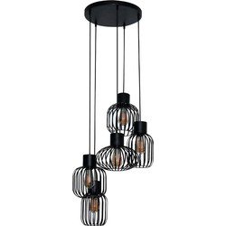 AnLi Style Hanglamp 5L  getrapt mix metal