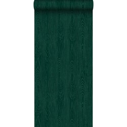 Origin behang houten planken met nerf smaragd groen