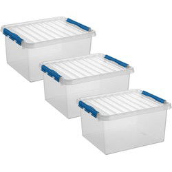 Sunware opbergbox - 3x - transparant - 36L - 50 x 40 x 26 cm - Opbergbox