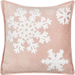 MURRAYA - Sierkussen - Wit/Roze - Fluweel