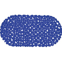 MSV Douche/bad anti-slip mat - badkamer - pvc - donkerblauw - 39 x 99 cm - Badmatjes