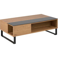 Salontafel - Naturel/Zwart - Uitschuifbaar - 110x60x35cm - Archie