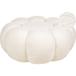 Beliani BEAUFORT - Poef-Wit-Bouclé