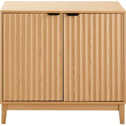 Dressoir met 2 deuren en geribbelde fronten L80 cm - BOLOGNE