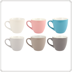 OTIX Koffiekopjes - Koffiemokken met oor - Koffietassen - Set van 6 - Verschillende kleuren