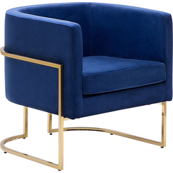 SIRKKA - Fauteuil - Donkerblauw - Fluweel