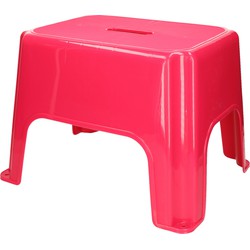 PlasticForte Keukenkrukje/opstapje - Handy Step - fuchsia roze - kunststof - 40 x 30 x 28 cm - Huishoudkrukjes