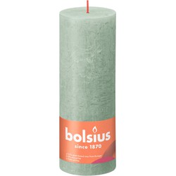 Rustiek stompkaars shine 190/68 jade green - Bolsius