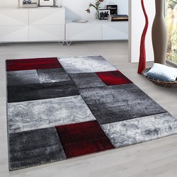 Tapijtenloods Hawaii Vloerkleed Grijs / Rood Laagpolig- 160x230 CM