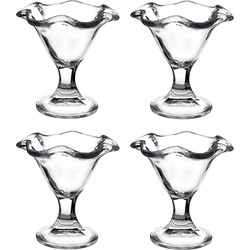 Set van 6x stuks ijs/sorbet coupes op voet van glas 240 ml - IJscoupes