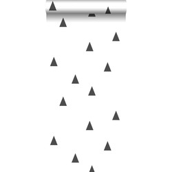 Walls4You behang driehoekjes zwart wit - 53 cm x 10,05 m - 935304