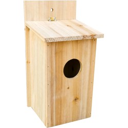Decopatent® Vogelhuisje - Nestkastje voor Vogels - Naturel hout - Hangend Vogelhuis - Nestkastje voor tuin vogels - 14 x 15 x 30 Cm