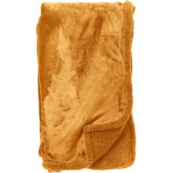 Dutch Decor STANLEY - Plaid 150x200 cm - fleece deken met teddy en fleece - Golden Glow - geel - Dutch Decor