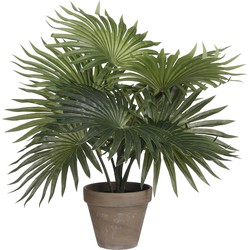 Mica Decorations Palm kunstplant/struik - groen - H30 x D35 cm - Kunstplanten