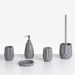 SAMIRIA - Badkameraccessoireset - Grijs - Polyresin