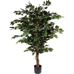 Kopu® Kunstplant Ficus Benjamina 120 cm in zwarte pot - 1260 bladeren