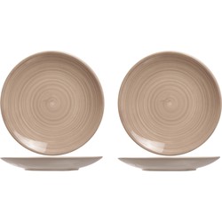 6x stuks ontbijt/dessert bordjes Turbolino beige/bruin 22 cm - Ontbijtborden