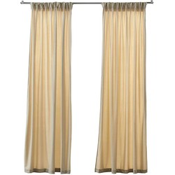 Larson - Velvet Gordijnen - 1.4m x 2.5m - Haken - Beige