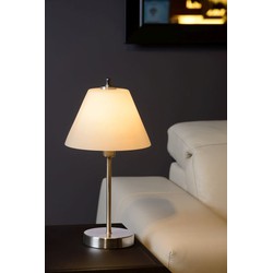 Praktisch moderne mat chroom tafellamp 22 cm E14 3 StepDim