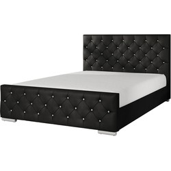 Meubella Tweepersoonsbed Aventura Diamond - Zwart - 160x200 cm