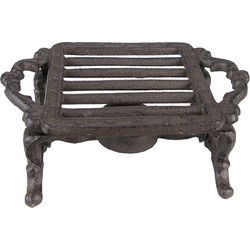 Clayre & Eef Rechaud met Waxinelicht  19x12x7 cm Bruin Ijzer Schotelwarmer met Theelichten