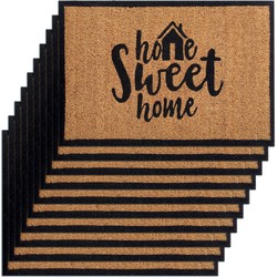 SVJ Deurmat ''Home Sweet Home'' - 40x60 cm - Bruin - Set van 10