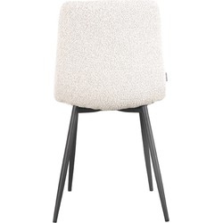 LABEL51 Eetkamerstoel Juul - Wit - Boucle - Black Frame