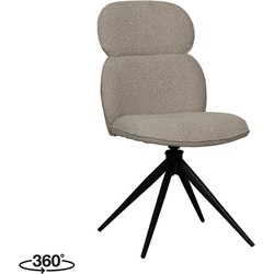 LABEL51 Eetkamerstoel Finn - Naturel - Boucle - Black Frame