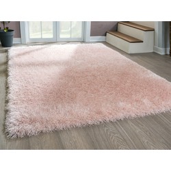 Narbo Hoogpolig Roze vloerkleed - Glitters 70Mm Poolhoogte - 80 X 150 CM