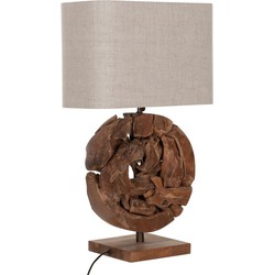 MUST Living Table lamp " all around the world ",70x35x25 cm, linen natural shade