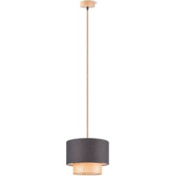 Home sweet home hanglamp Cane weave - linnen / zwart