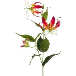 Bellatio flowers & plants Kunstbloem - gloriosa klimlelie - 75 cm - Kunstbloemen