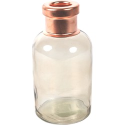 Countryfield Bloemenvaas Firm Bottle - transparant beige/koper - glas - D10 x H21 cm - Vazen