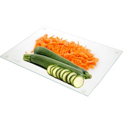 Zeller Snijplank met anti slip siliconen noppen - 2x - glas - 30 x 40 cm - serveerplank - Snijplanken