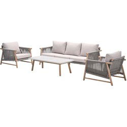 Meteor loungeset - 4-dlg. acaciahout met white wash - sand