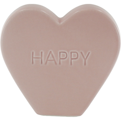 Ornament- Candy Heart 'HAPPY'- Light Pink- 13x4x11,5cm