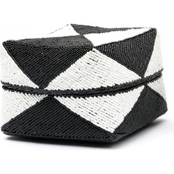 The Beaded Diamond Basket - Black White - L