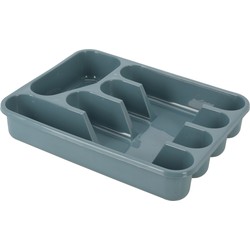 Excellent Houseware Bestekbak/Keuken Organizer - 5-Vaks - Blauw - 33,5 x 26,5 x 3,5 cm - Bestekbakken