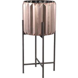 PTMD Bloempot Eleyza - 31x31x66 cm - Metaal - Koper